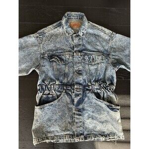 Levi Acid Wash Long Demin Jacket Vintage Size M